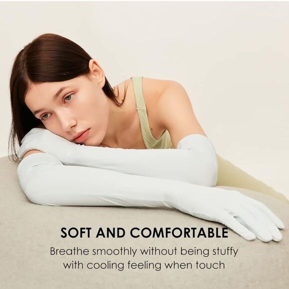 Gloves Women Formal Gray XL UV Protection Touchscreen UPF 50 Driving Cooling OC5 - Picture 7 of 8